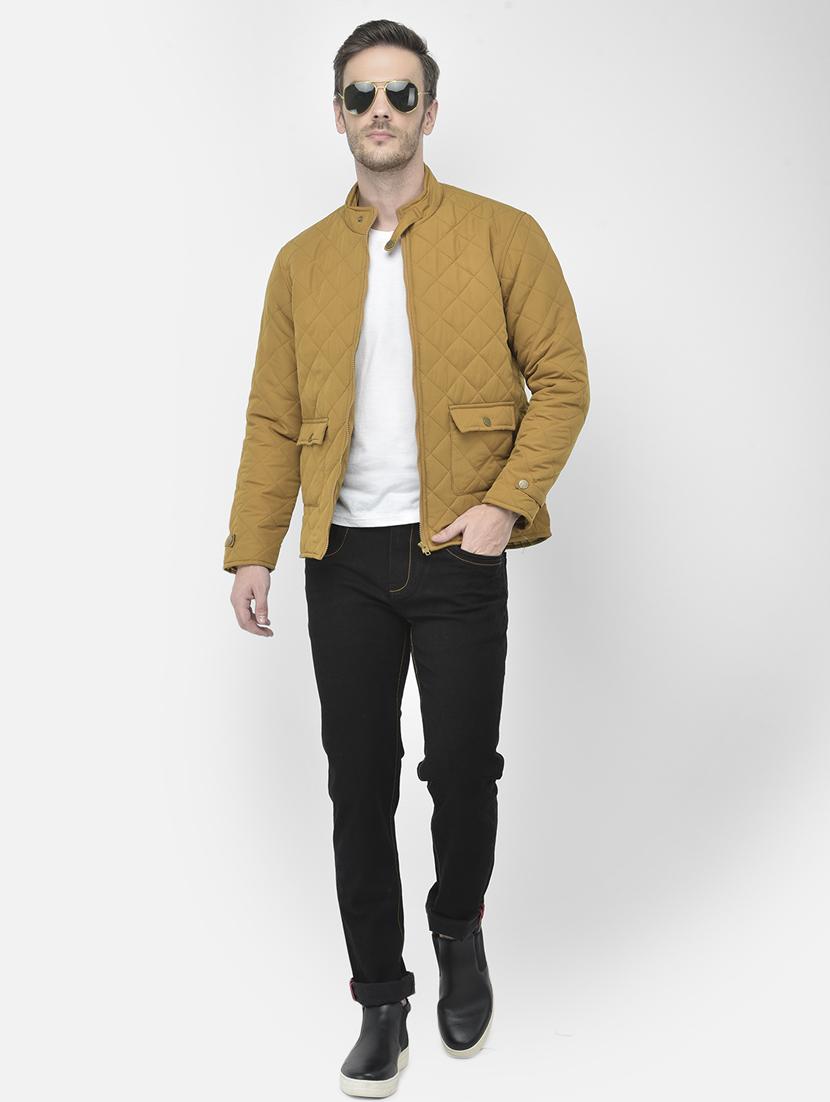 gold solid quilted jacket - 18042962 - Standard Image - 3