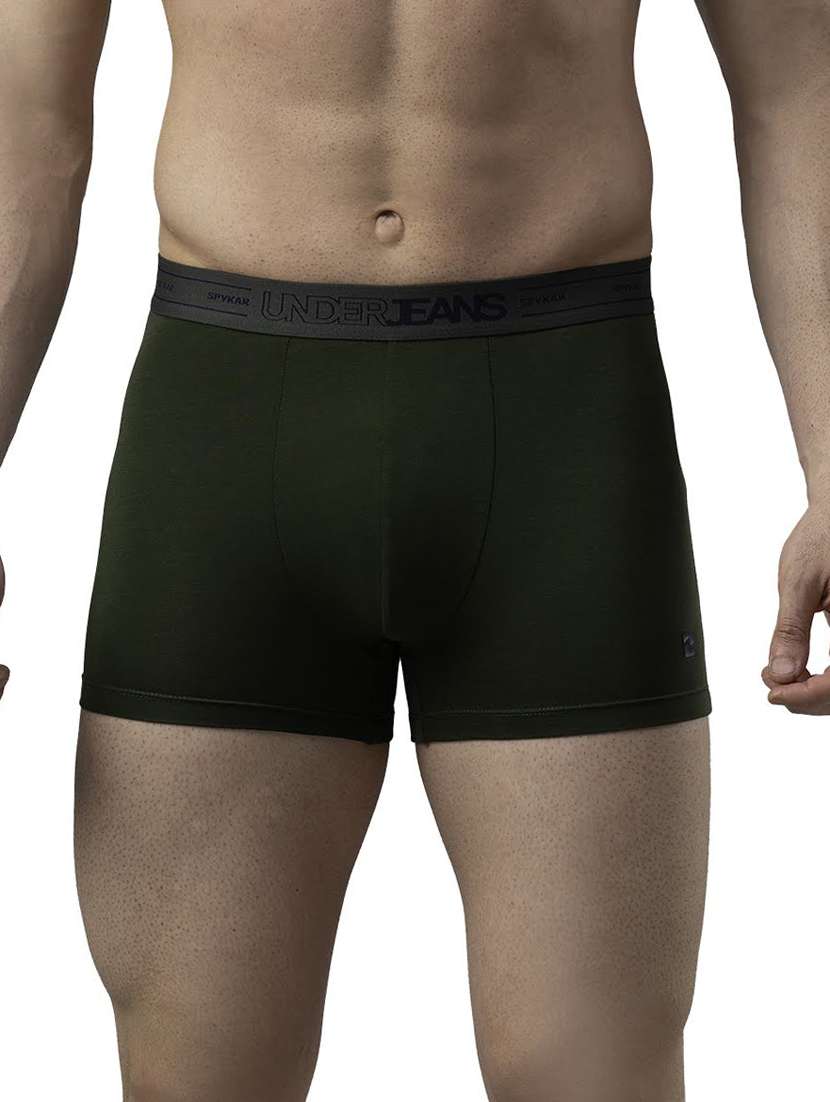 olive solid trunks brief - 18043357 - Zoom Image - 0