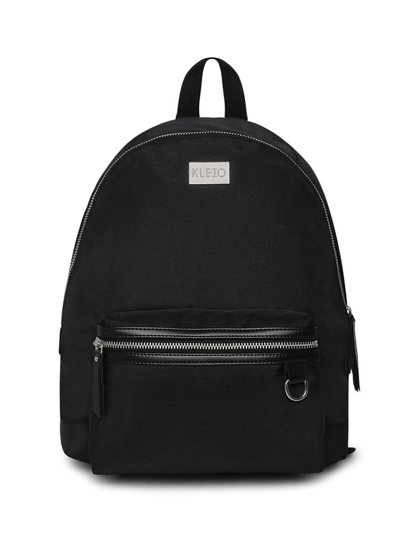 black leatherette (pu) regular backpack