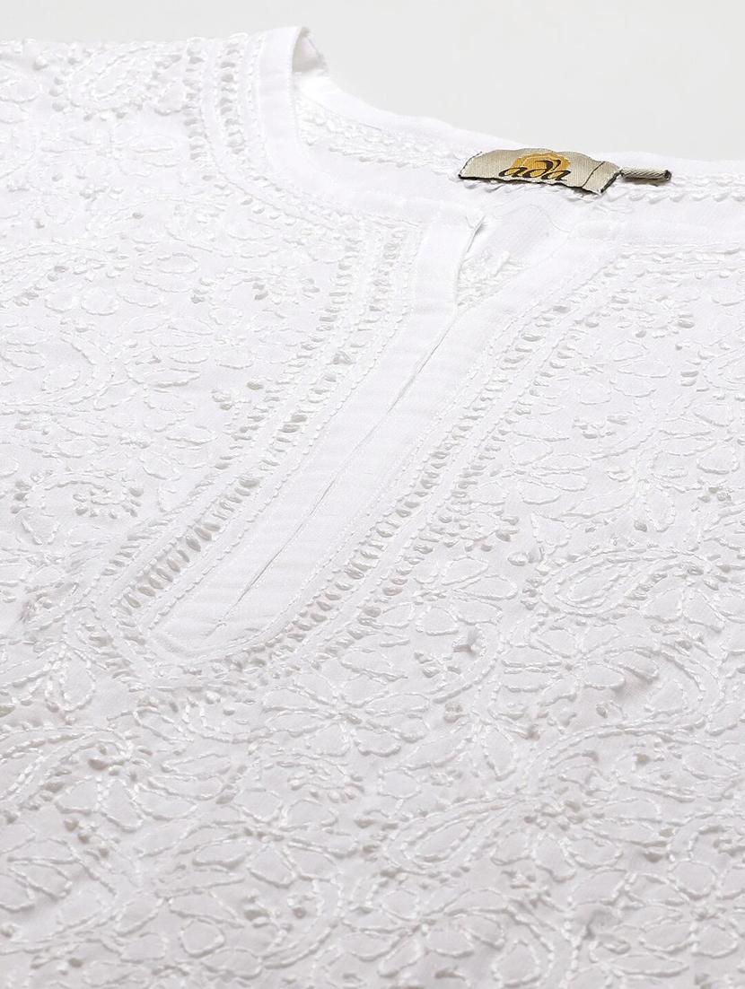 ada hand-embroidered white chikankari kurta palazzo set - 18044165 - Standard Image - 5