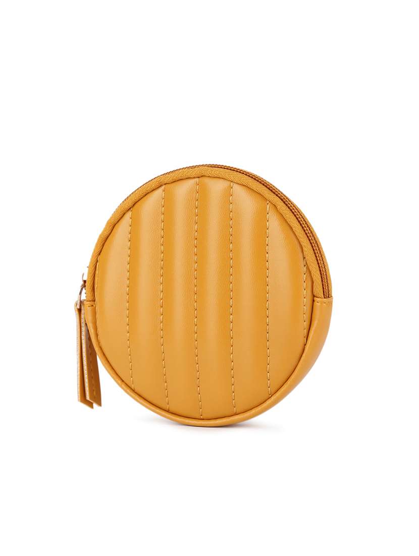 yellow leatherette (pu) regular pouch - 18044366 -  Standard Image - 3
