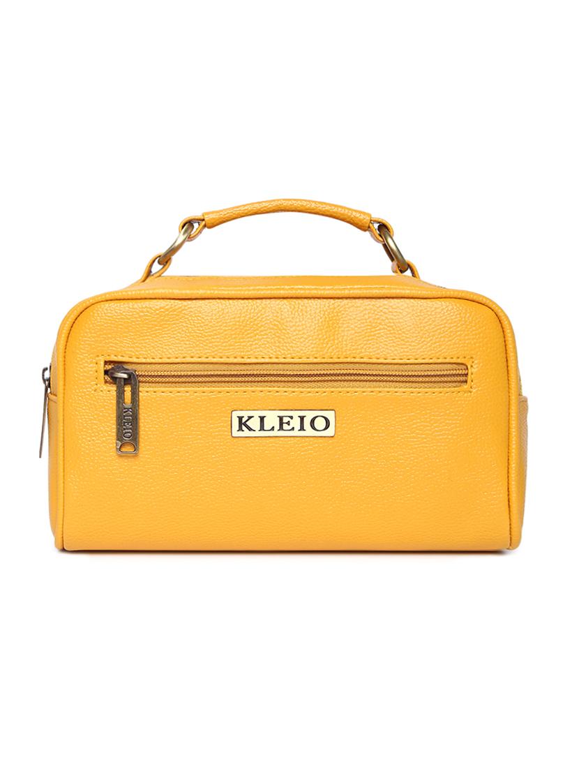 yellow leatherette (pu) regular pouch - 18044586 -  Zoom Image - 0