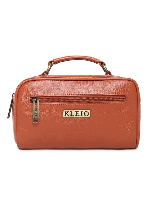 tan leatherette (pu) regular pouch - 18044590 -  Standard Image - 0