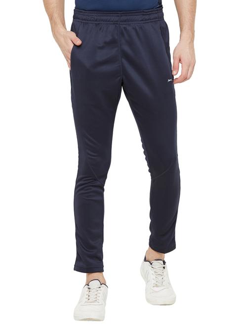 navy blue solid full length track pant - 18045382 -  Standard Image - 0