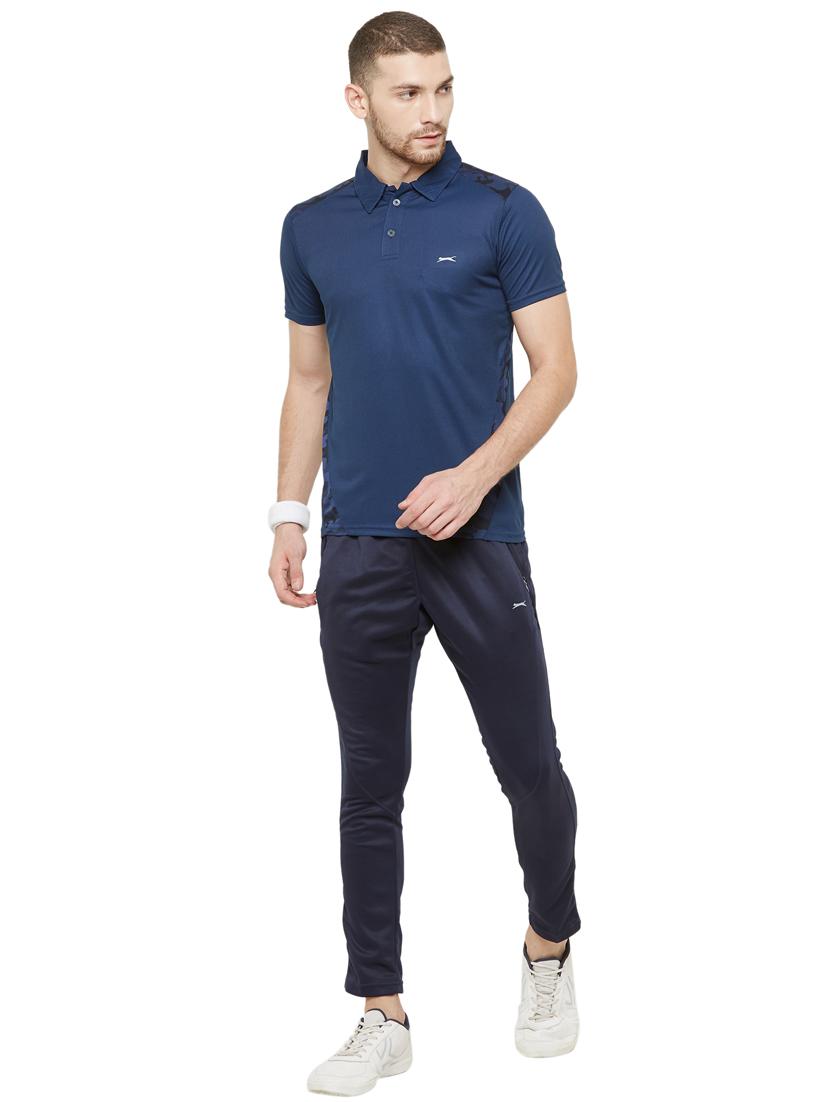 navy blue solid full length track pant - 18045382 - Standard Image - 3