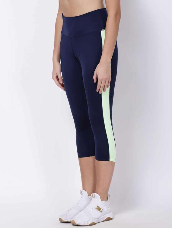 high rise side taped sports capri