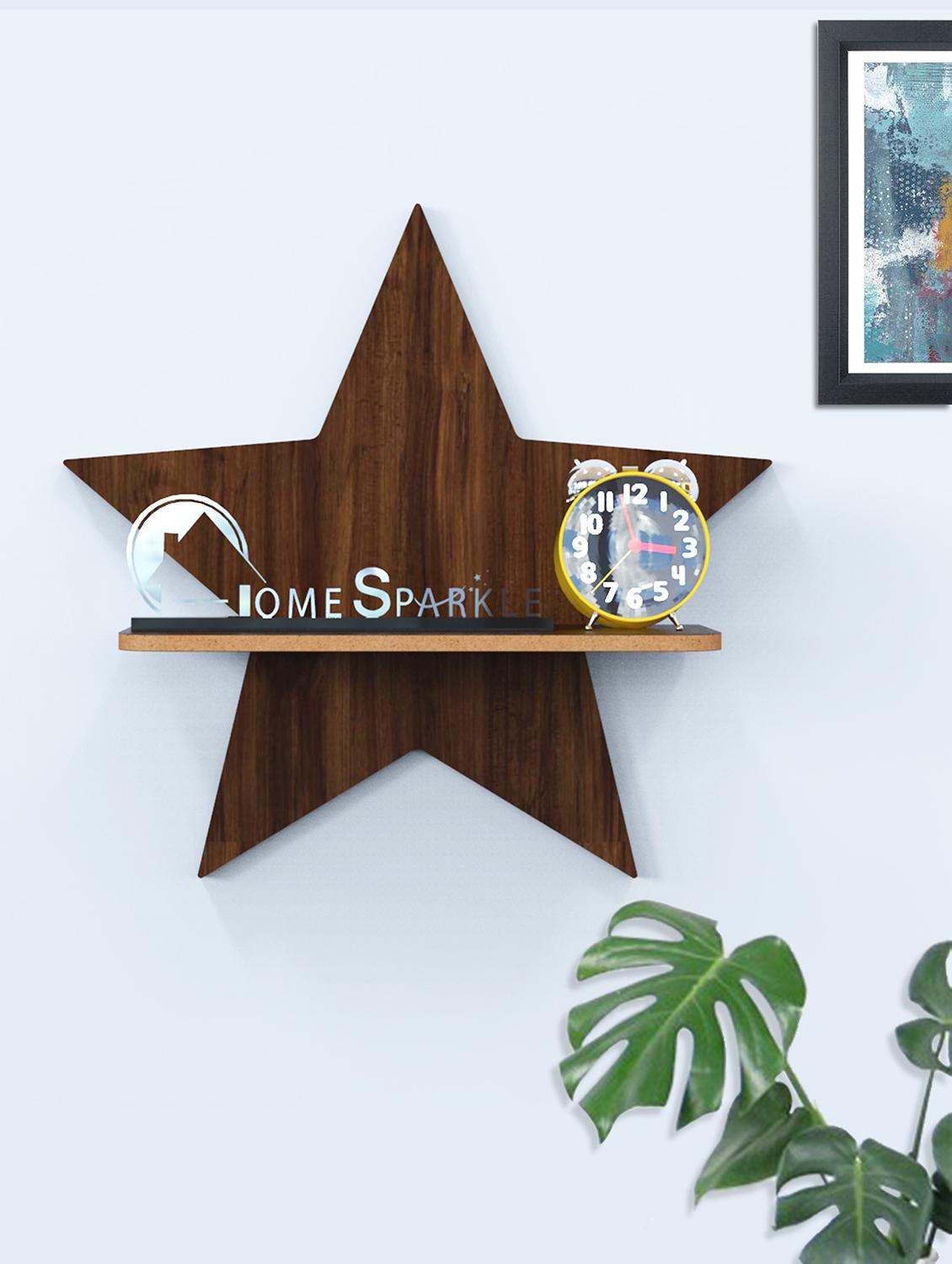 star wall shelf wall mounted floating shelves innovative wall hanging (dark brown) - 18045672 -  Zoom Image - 0