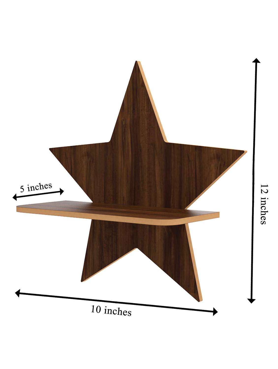 star wall shelf wall mounted floating shelves innovative wall hanging (dark brown) - 18045672 - Standard Image - 3