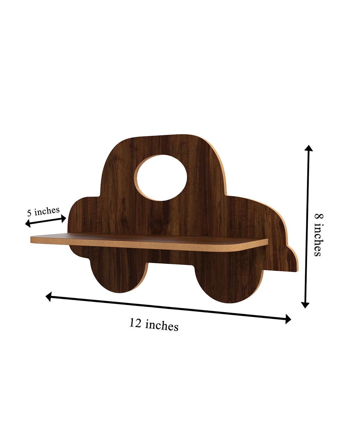 car toy wall shelf mdf made wall mounted floating shelves innovative wall hanging (dark brown) - 18045675 - Standard Image - 5