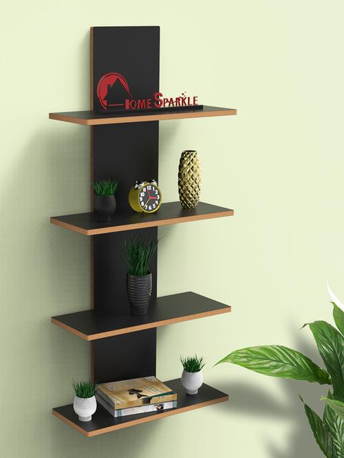 home sparkle utility column spine floating wall shelf (dark brown) - 18045685 - Standard Image - 0