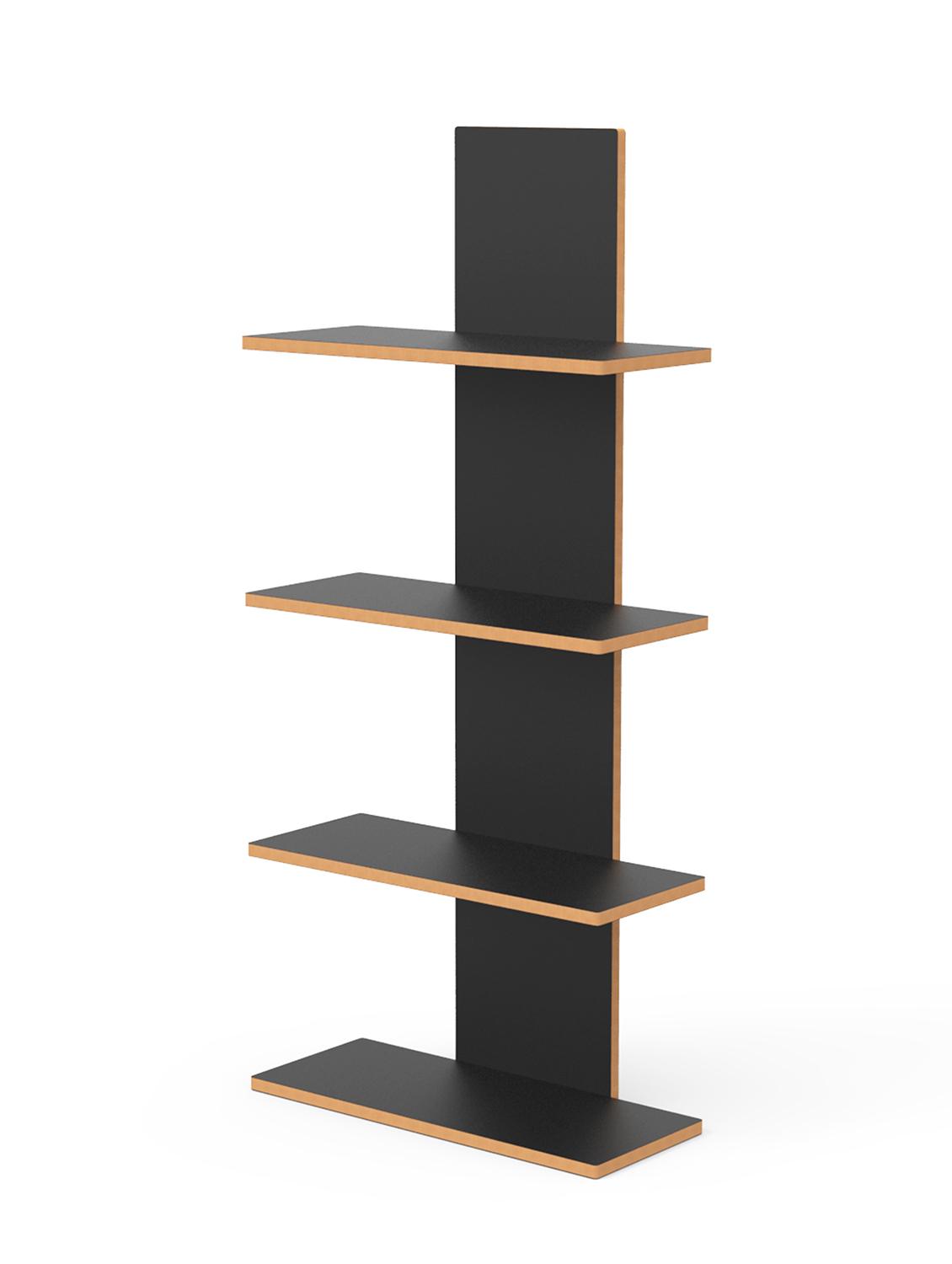 home sparkle utility column spine floating wall shelf (dark brown) - 18045685 - Standard Image - 3