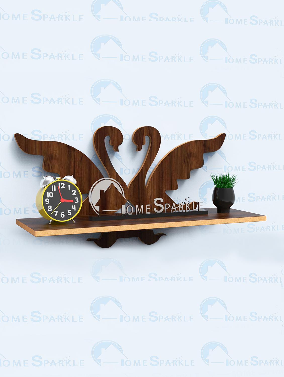 home sparkle duck shape wall shelf mdf made wall mounted floating shelves innovative wall hanging (dark brown) - 18045687 - Zoom Image - 0