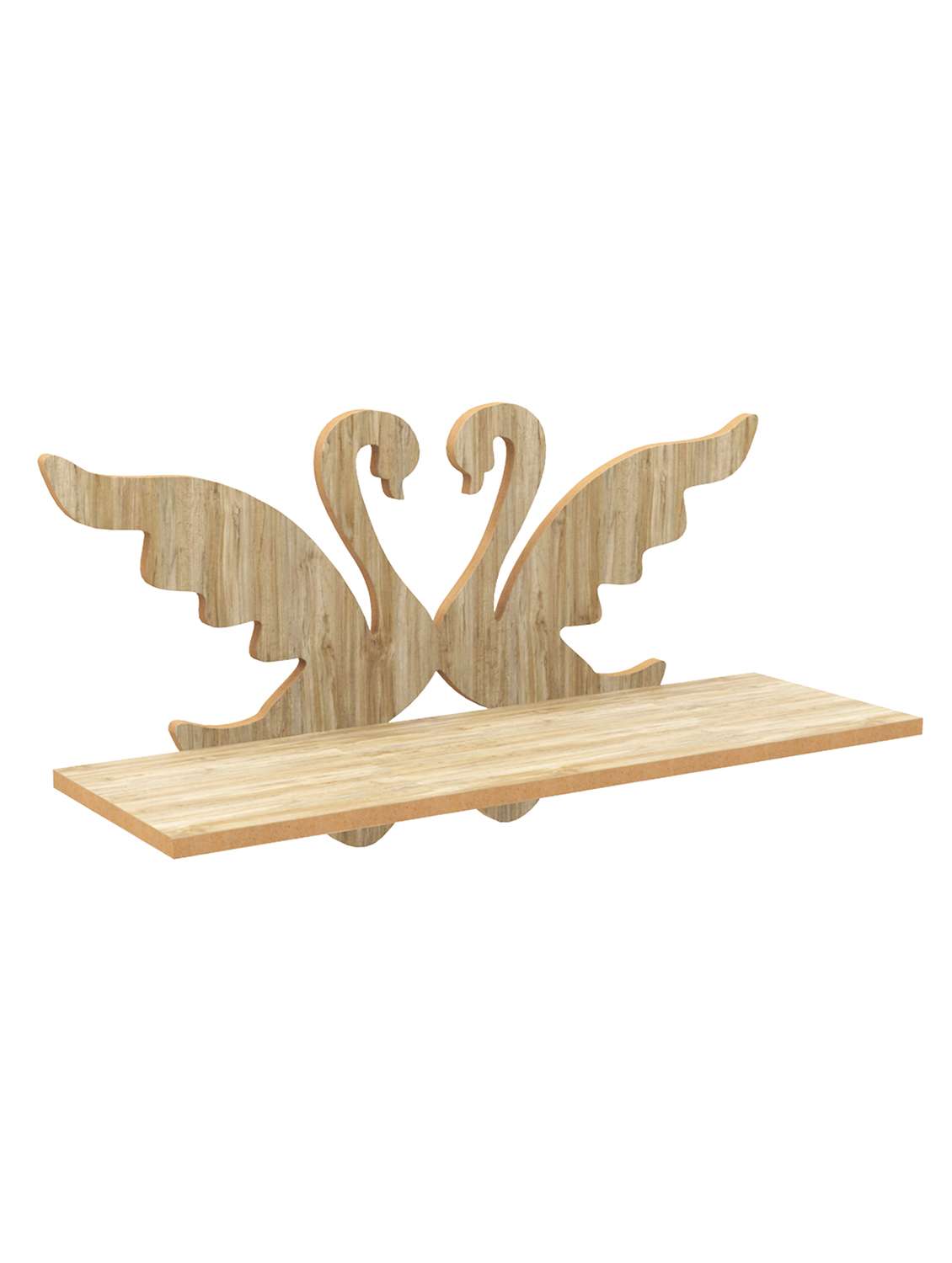 home sparkle duck shape wall shelf mdf made wall mounted floating shelves innovative wall hanging (dark brown) - 18045688 -  Standard Image - 3