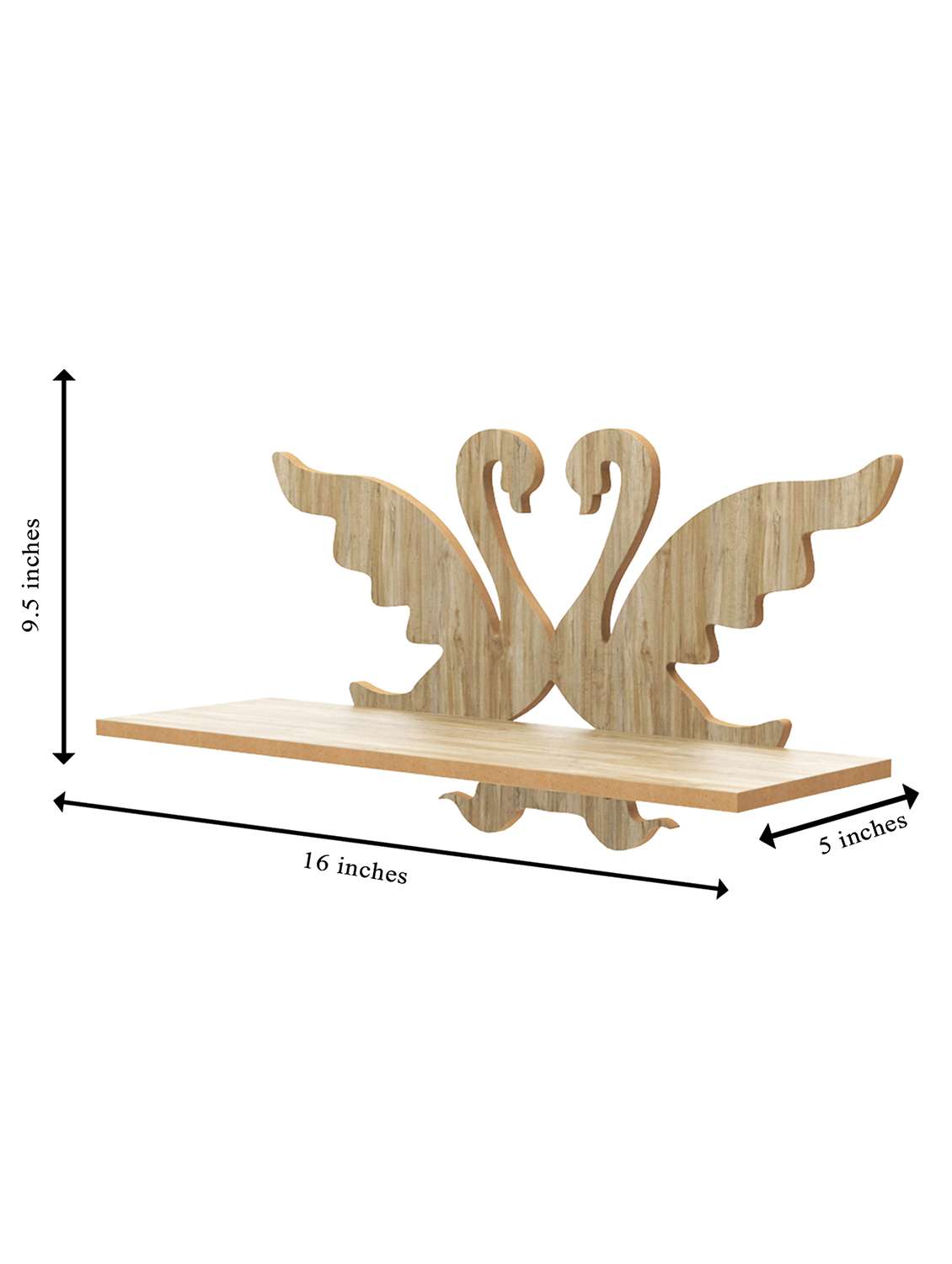 home sparkle duck shape wall shelf mdf made wall mounted floating shelves innovative wall hanging (dark brown) - 18045688 -  Standard Image - 5