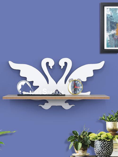 home sparkle duck shape wall shelf mdf made wall mounted floating shelves innovative wall hanging (dark brown) - 18045690 -  Standard Image - 0