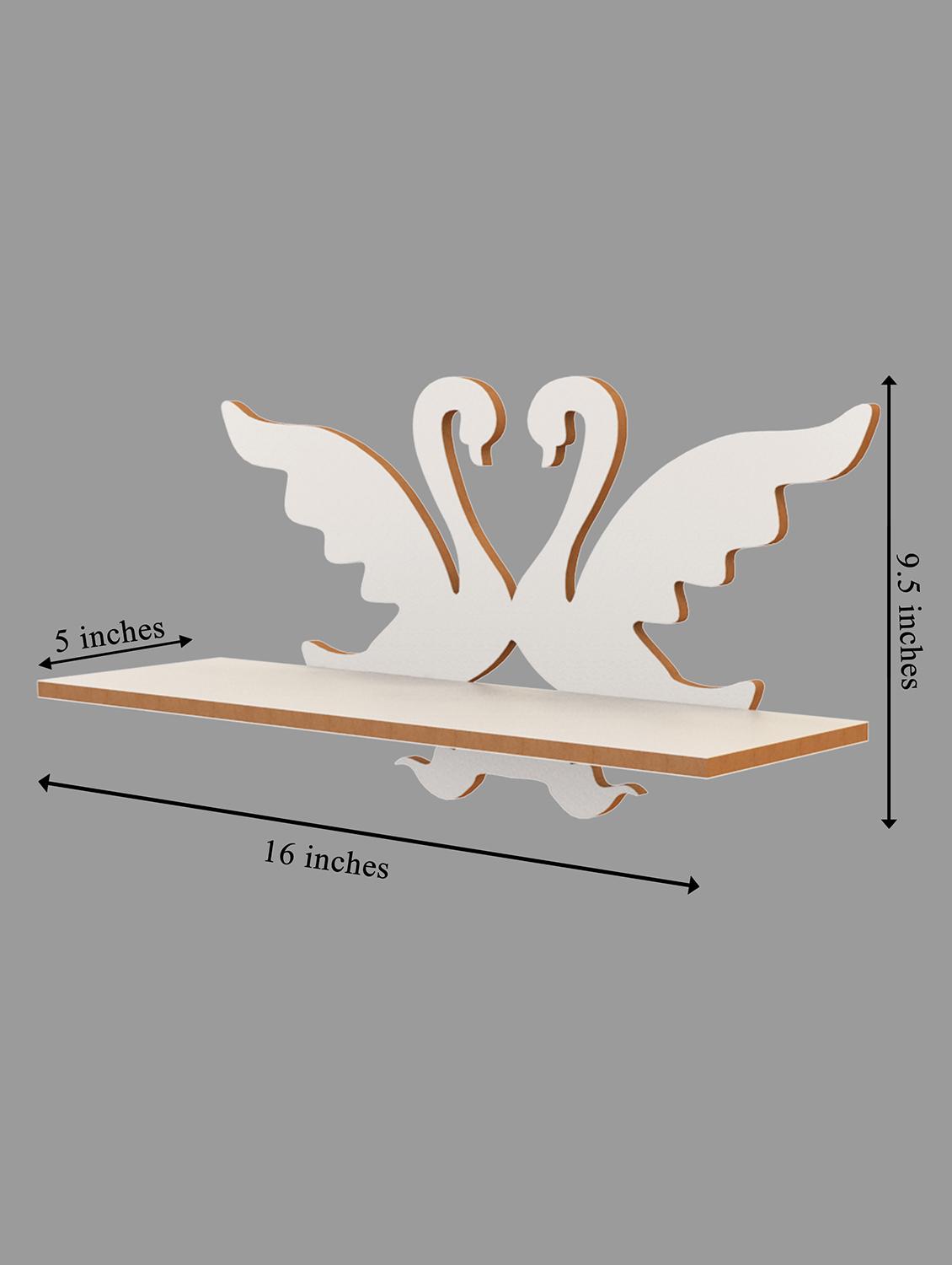 home sparkle duck shape wall shelf mdf made wall mounted floating shelves innovative wall hanging (dark brown) - 18045690 - Standard Image - 3