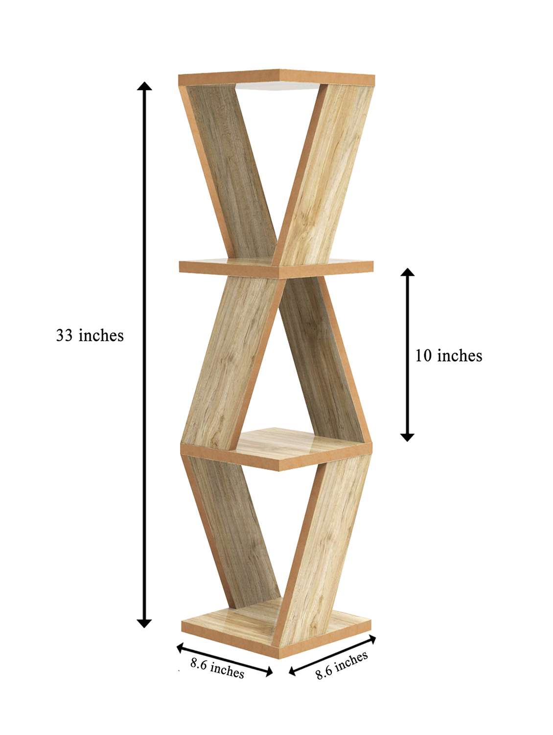 home sparkle triangular corner wall shelf mdf wall shelf rack wall mounted floating shelves (dark brown) - 18045692 -  Standard Image - 3