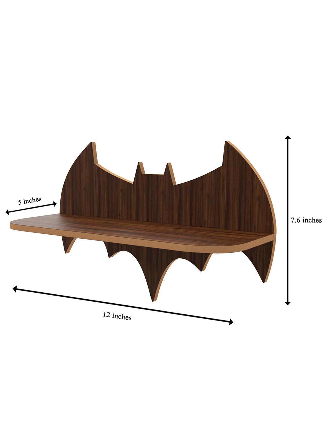 home sparkle batman wall shelf mdf wall shelf rack wall mounted floating shelves (dark brown) - 18045695 - Standard Image - 3