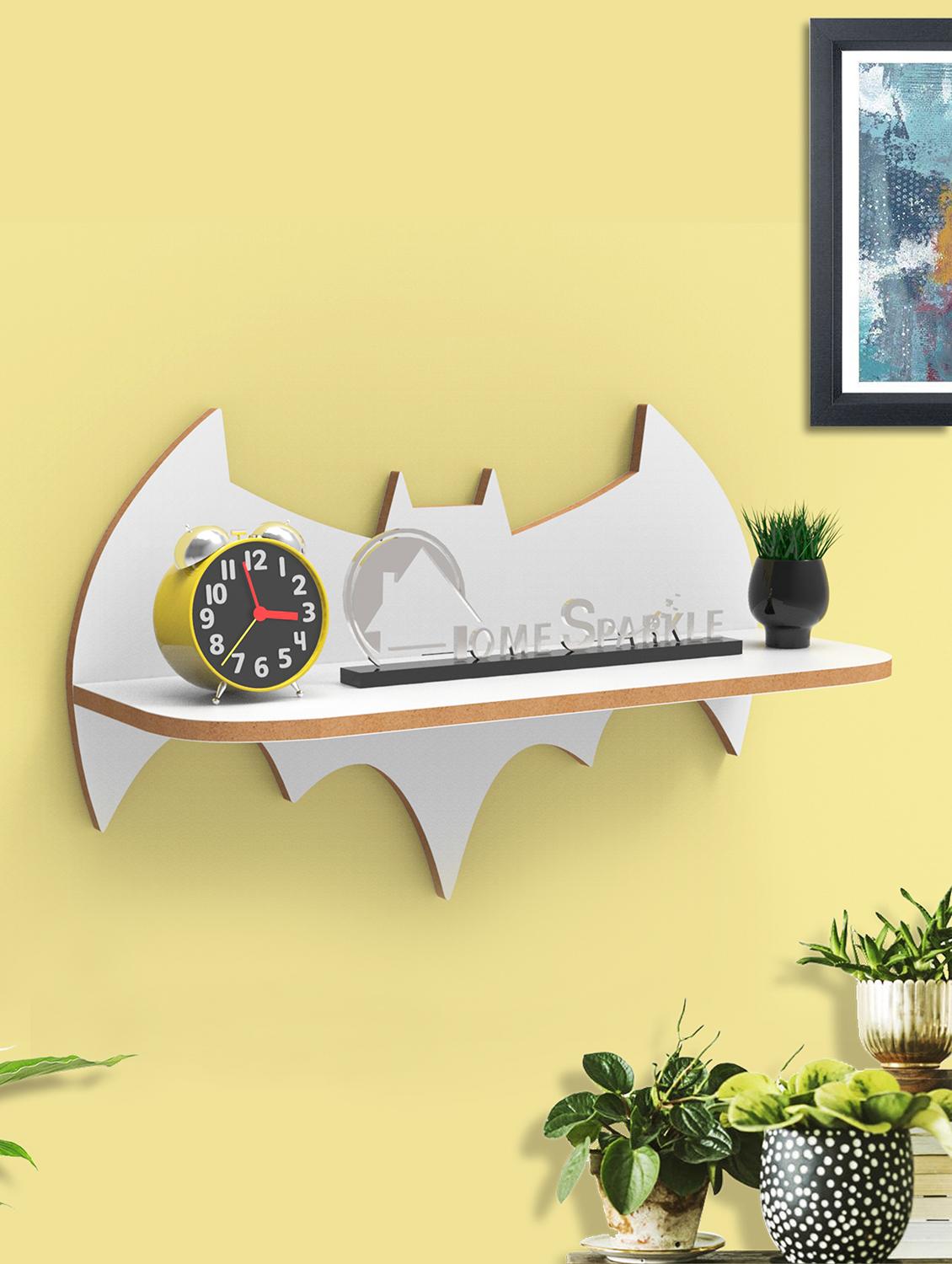 home sparkle batman wall shelf mdf wall shelf rack wall mounted floating shelves (dark brown) - 18045698 -  Zoom Image - 0