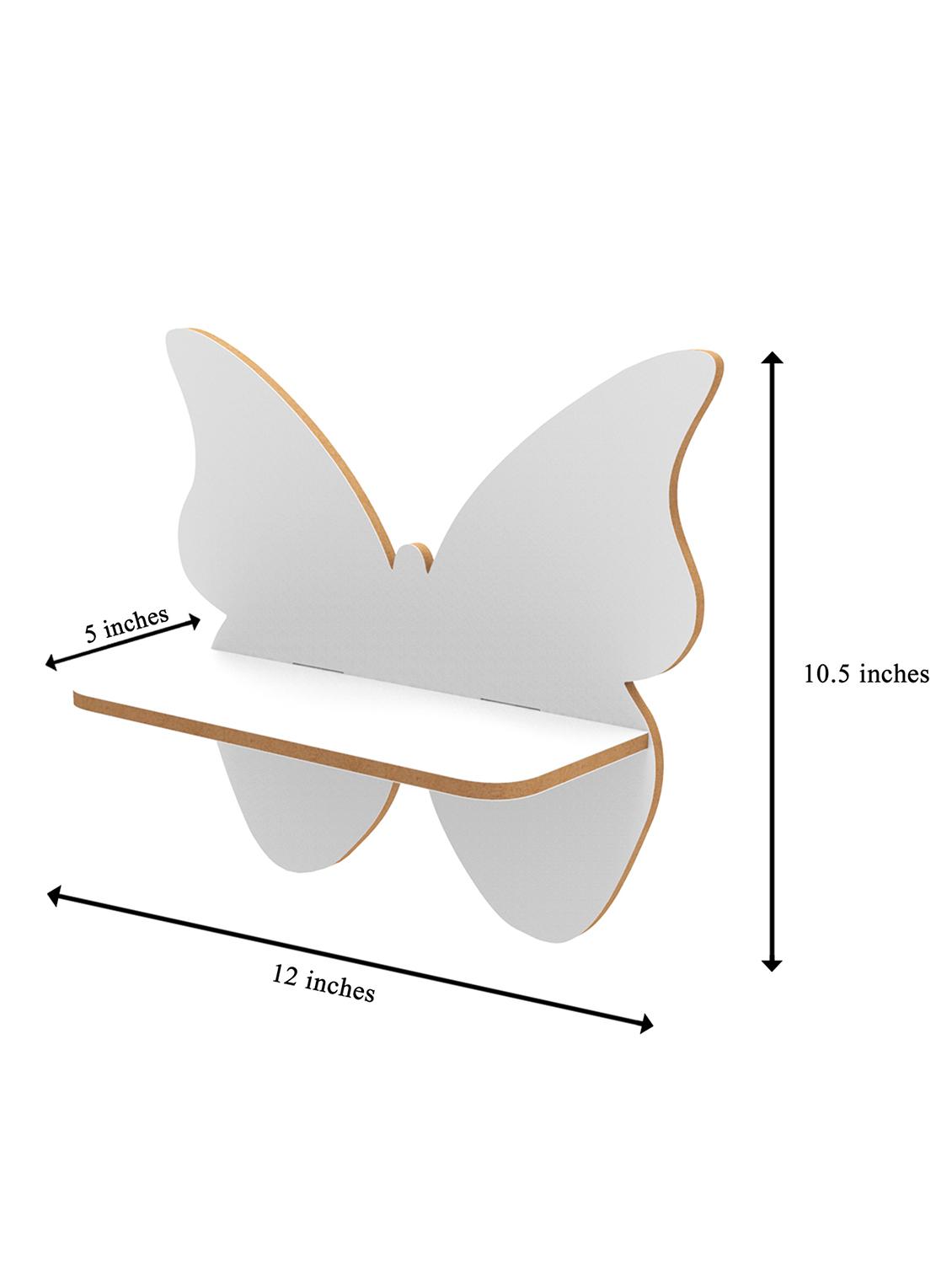 home sparkle butterfly wall shelf mdf wall shelf rack wall mounted floating shelves (dark brown) - 18045702 - Standard Image - 3