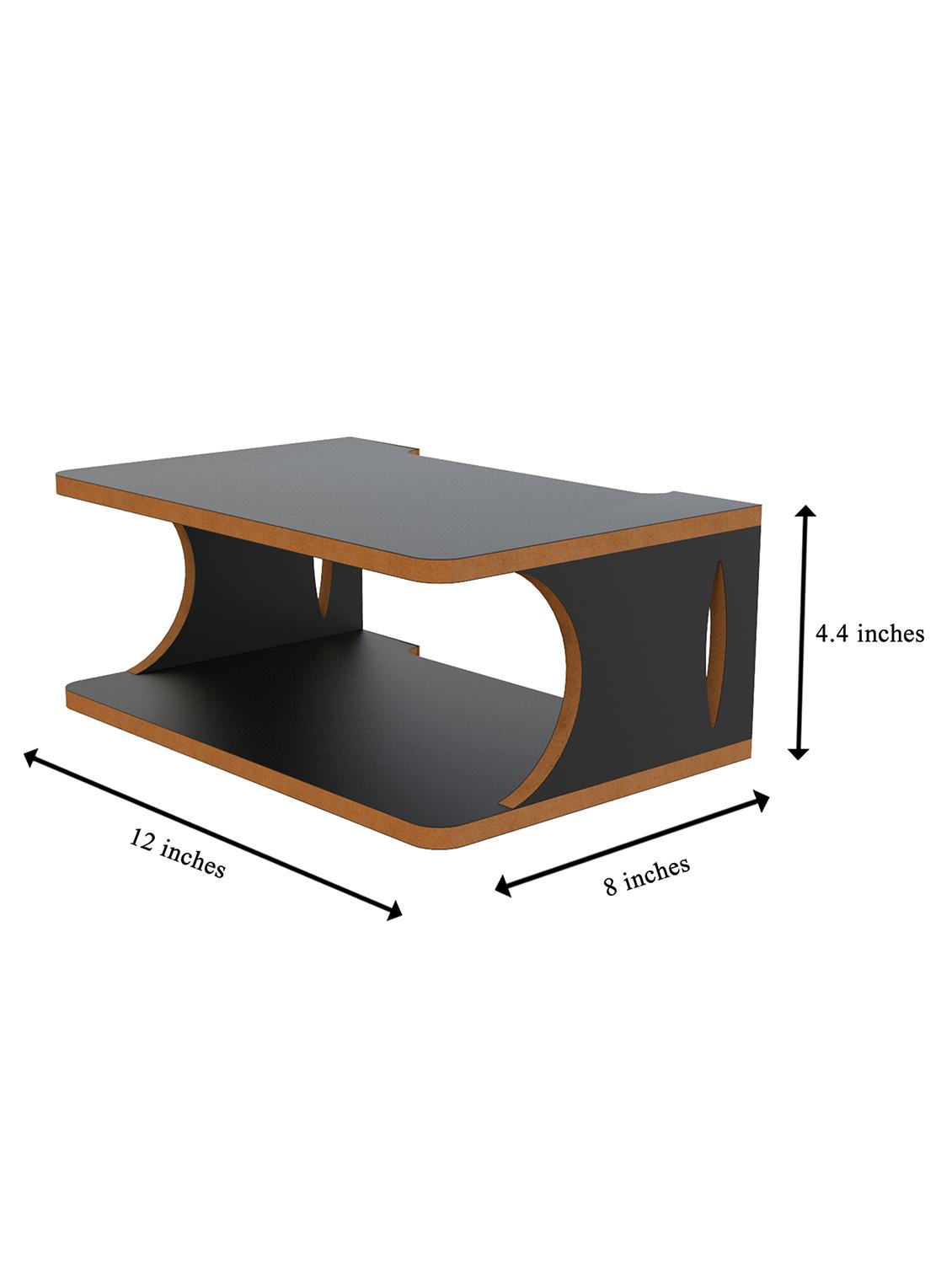 home sparkle set top box stand wall mount wall shelf setup box holder/wifi router holder (dark brown) - 18045709 - Standard Image - 3