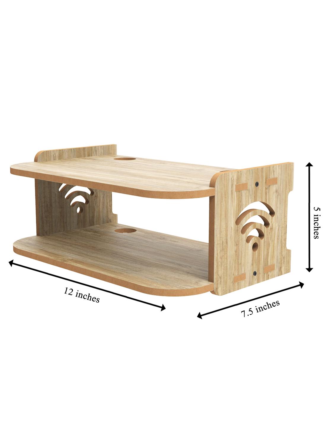 home sparkle set top box holder wall mount wall shelf setup box holder/wifi router holder (dark brown) - 18045722 - Standard Image - 3