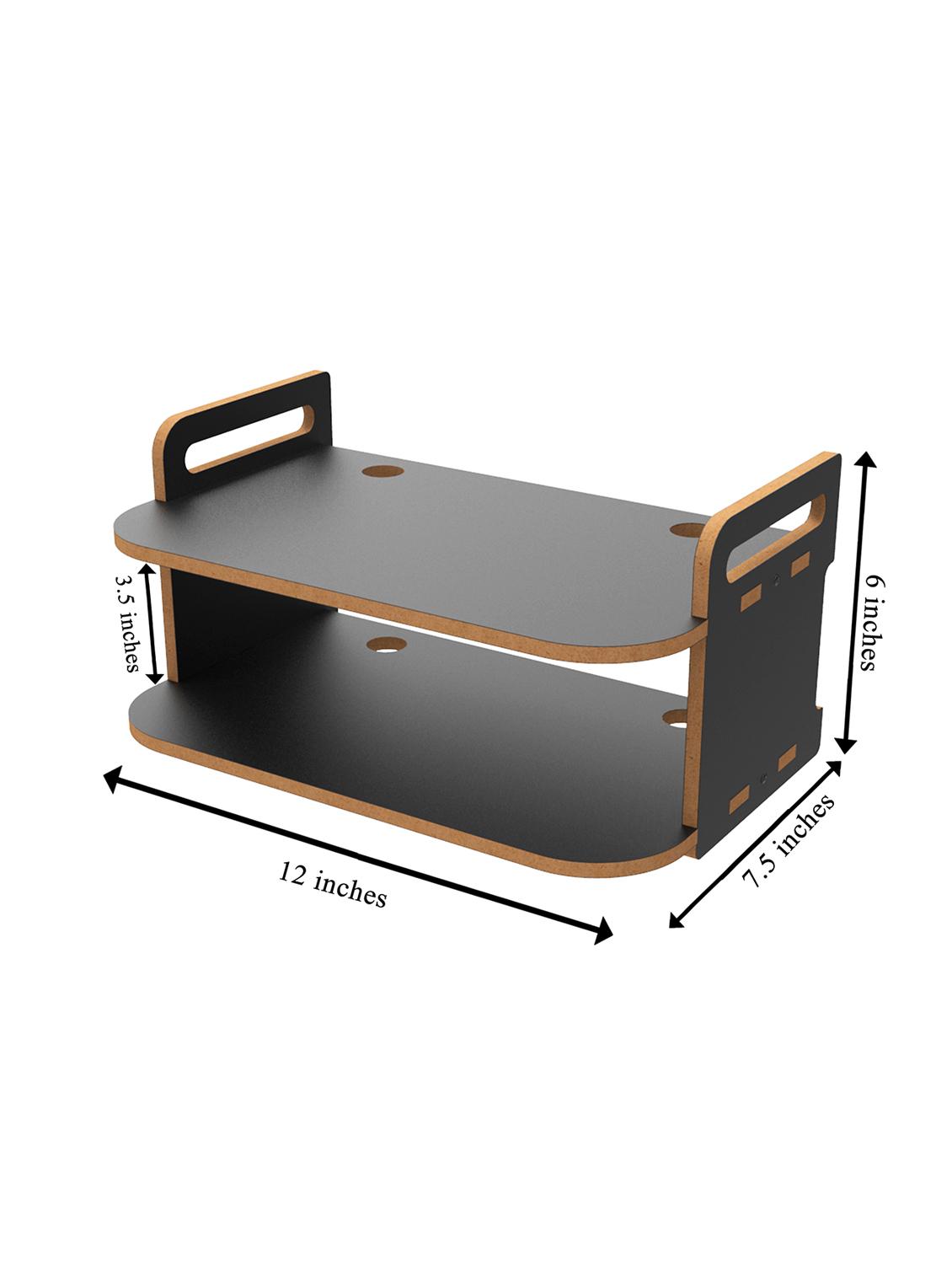 home sparkle set top box holder wall mount wall shelf setup box holder/wifi router holder (dark brown) - 18045735 - Standard Image - 3