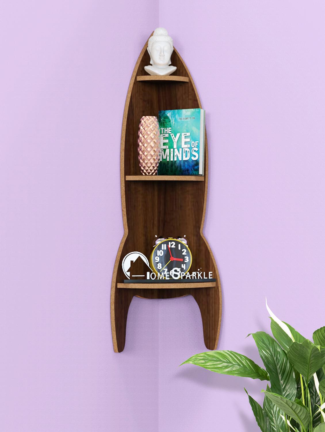 home sparkle rocket shaped wall shelf mdf wall shelf rack wall mounted floating shelves - 18045737 -  Zoom Image - 0