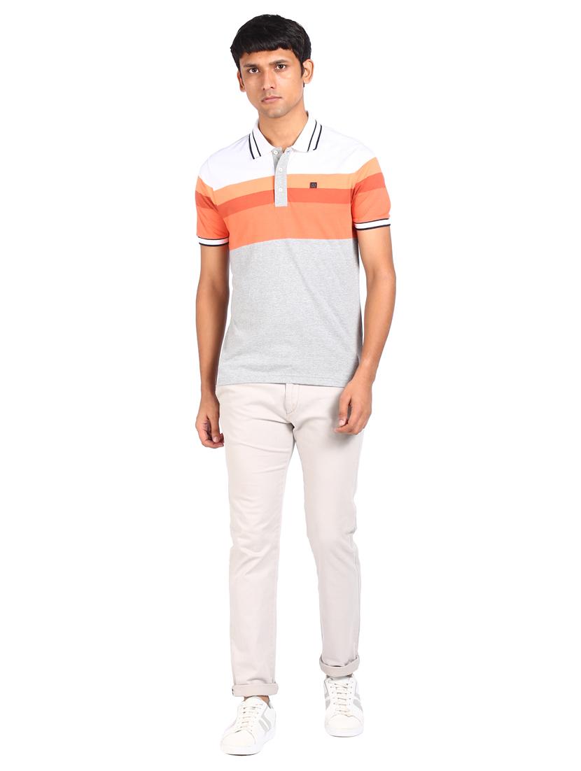 grey striped polo t-shirt - 18045875 - Standard Image - 3