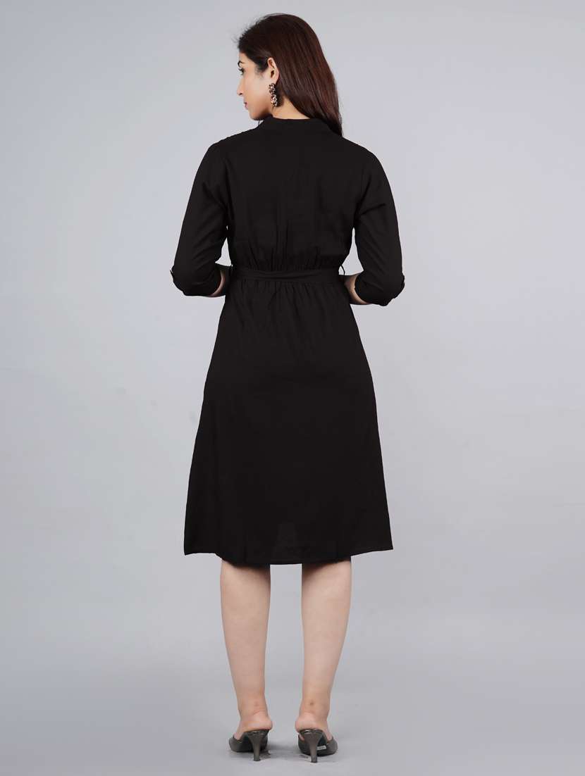 women's belted solid dress - 18046264 -  Standard Image - 3