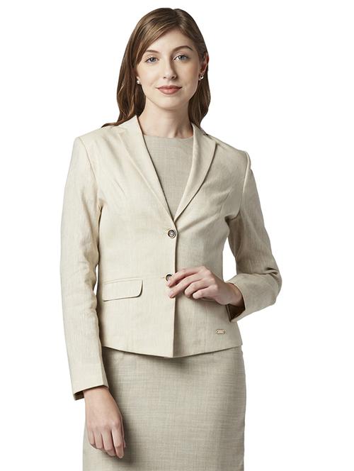 lapel neck solid blazer - 18046486 - Standard Image - 0