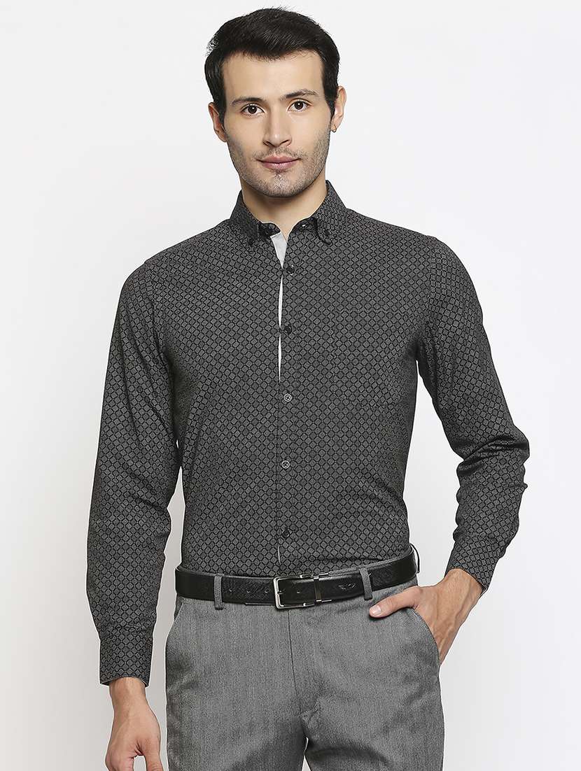 Buy online Black Printed Formal Shirt 