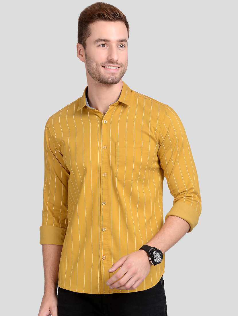 yellow striped casual shirt - 18046898 -  Zoom Image - 0