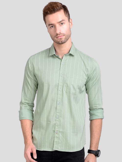 green striped casual shirt - 18046899 - Standard Image - 0