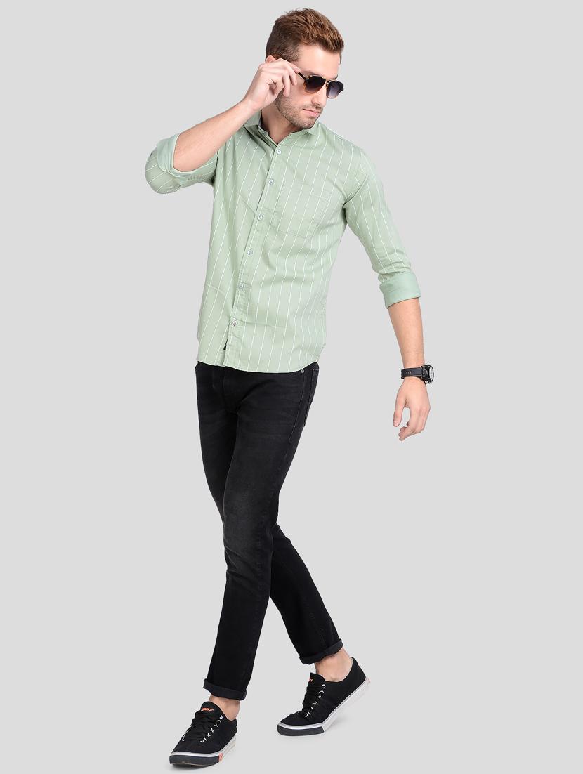 green striped casual shirt - 18046899 - Standard Image - 3