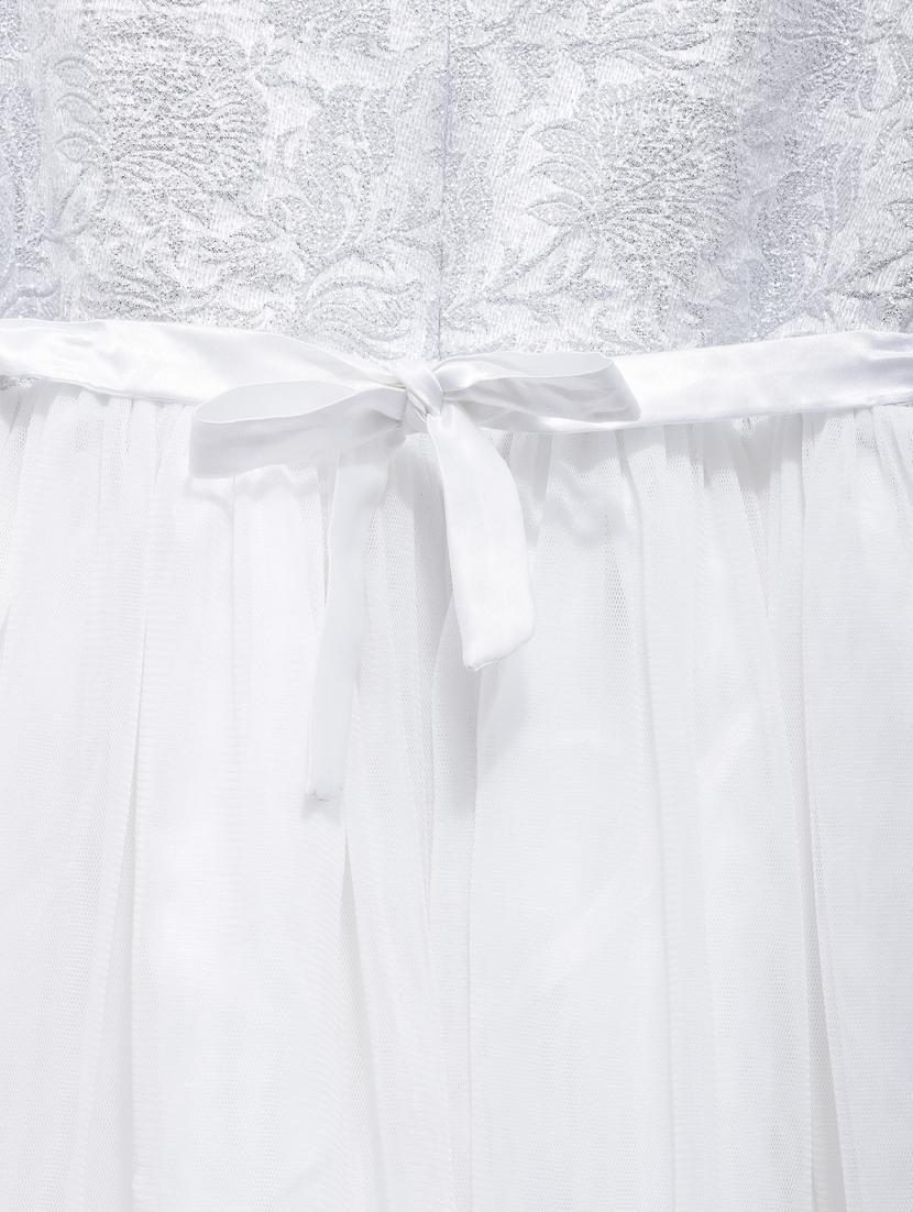 silver solid frock - 18047089 - Standard Image - 3