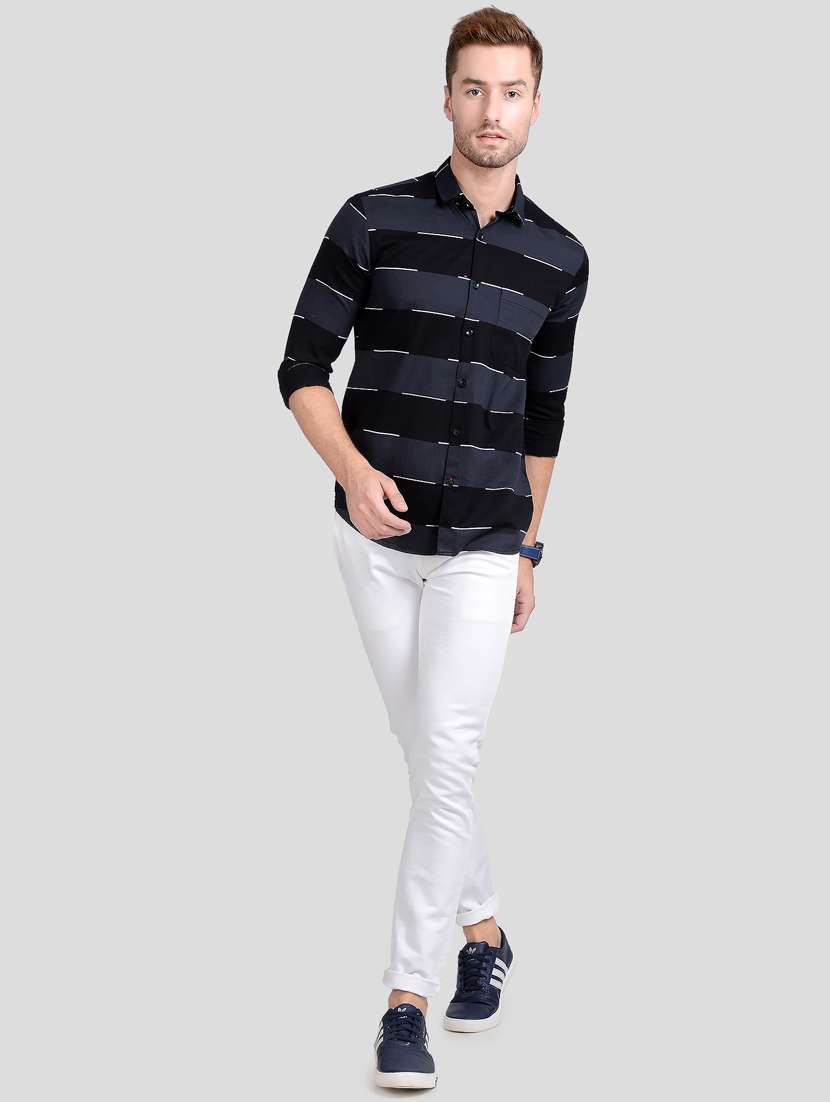 black striped casual shirt - 18047201 -  Standard Image - 3