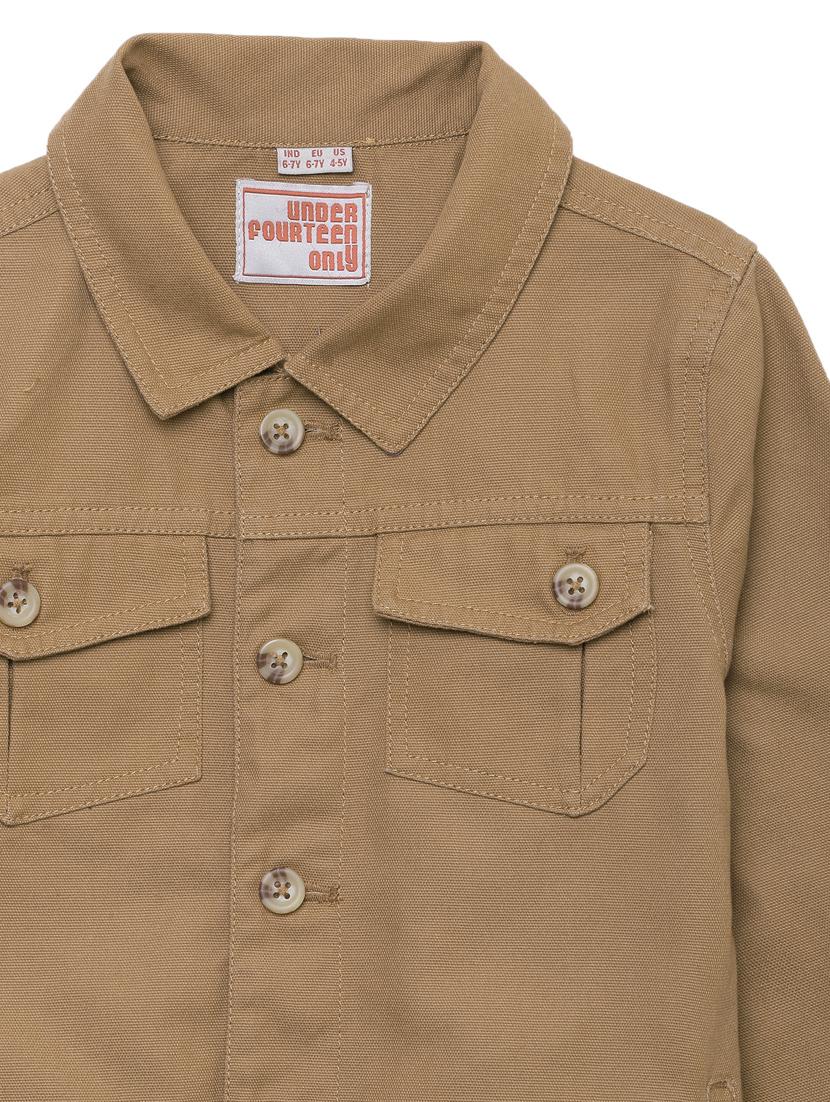 brown solid jacket - 18047310 - Standard Image - 3