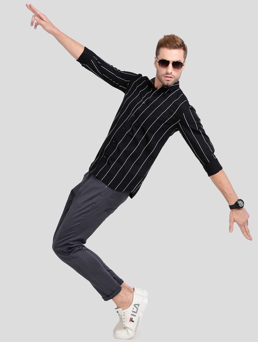 black striped casual shirt - 18047360 -  Standard Image - 3