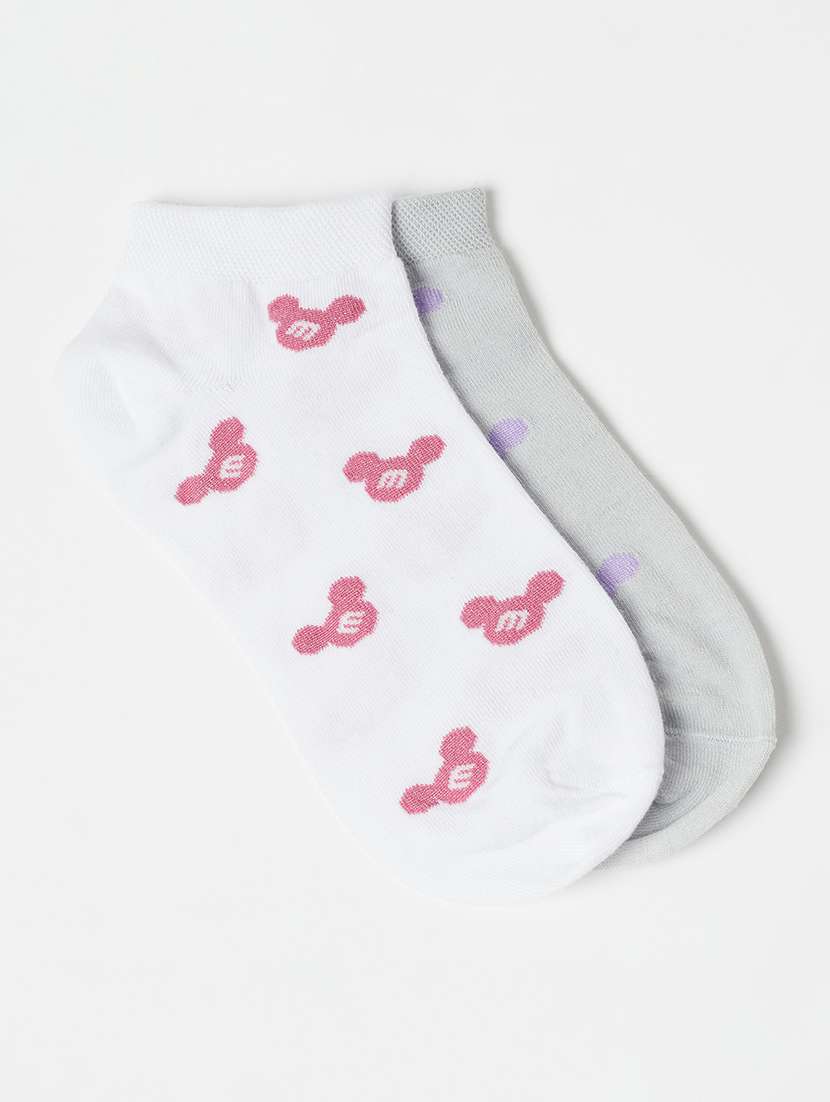 women pack of 2 printed ankle length socks 