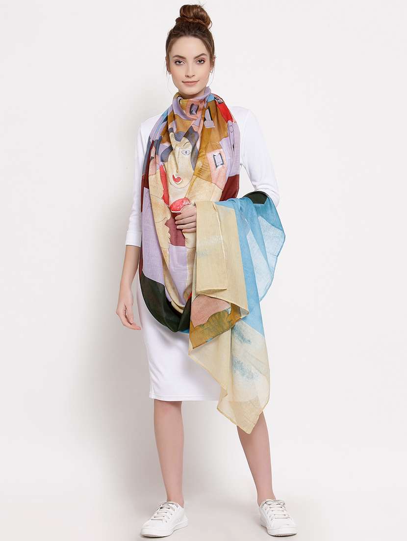 multi colored cotton stole