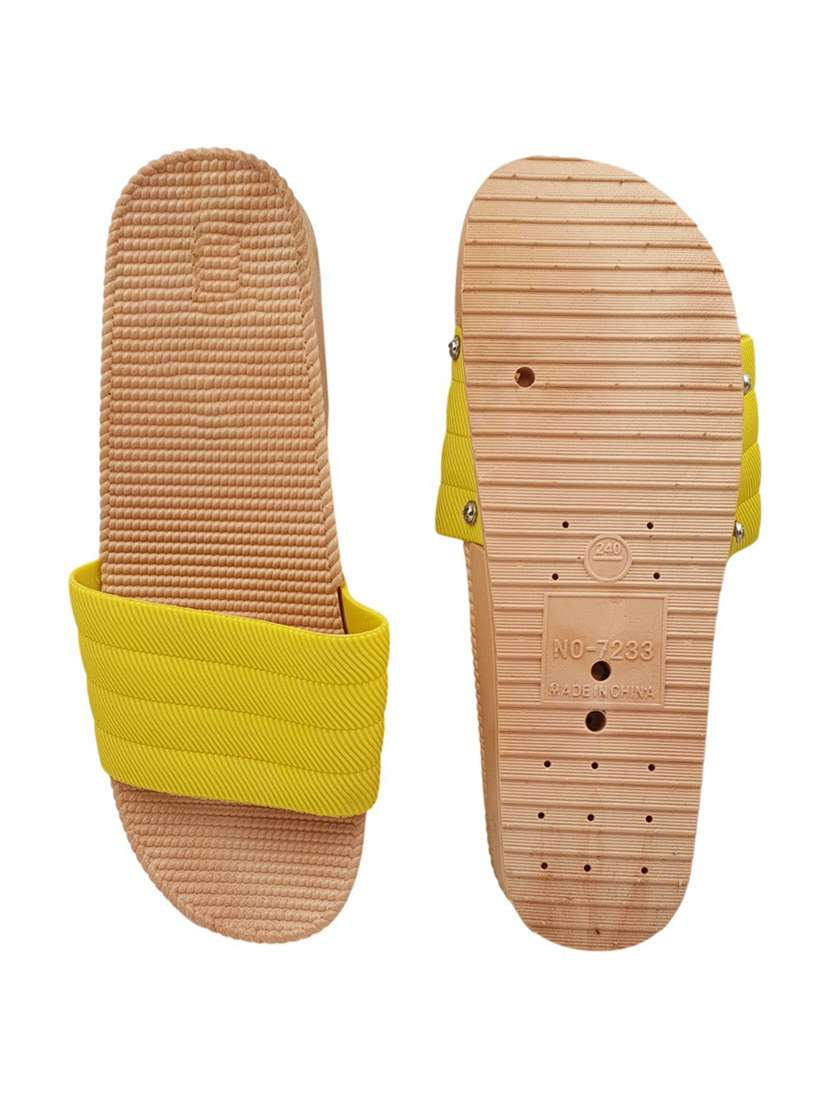 yellow resin flip flops - 18047802 - Standard Image - 3