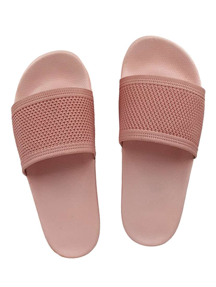 pink resin slides flip flops