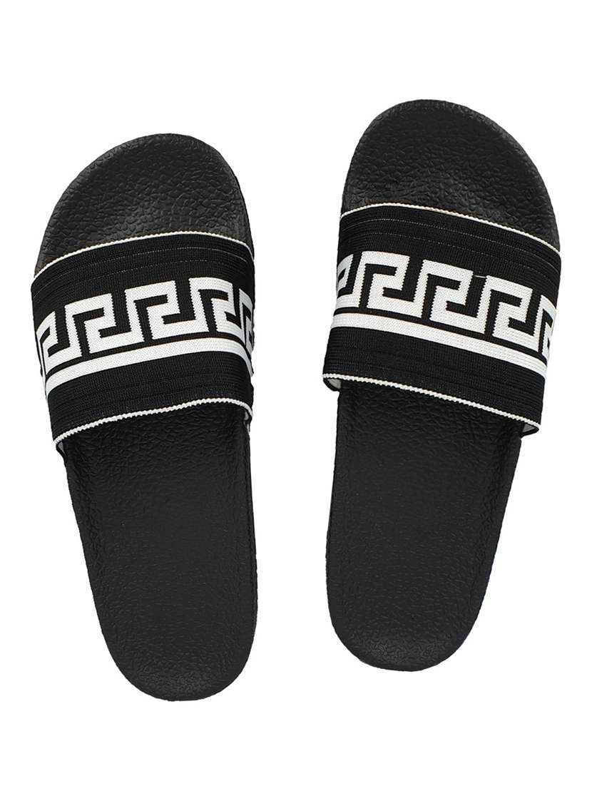 black resin slides flip flops - 18047825 - Zoom Image - 0