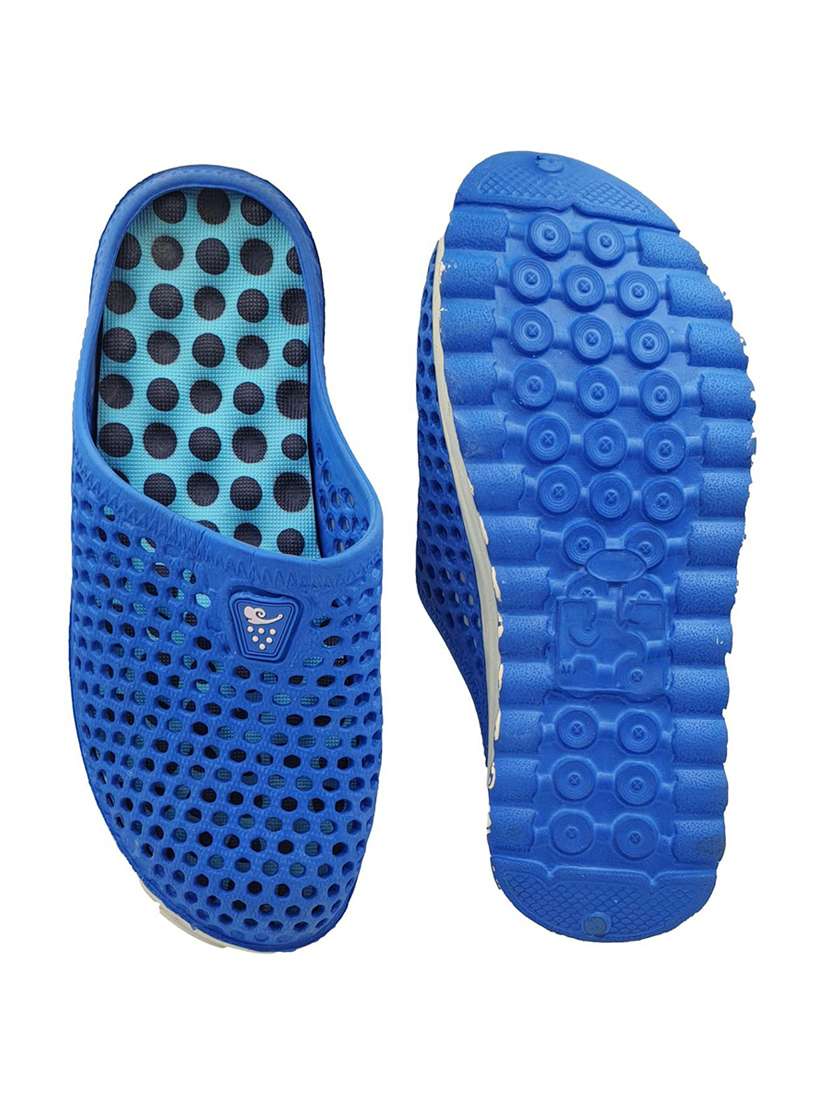 light blue rubber slip on sandals - 18047837 - Standard Image - 3