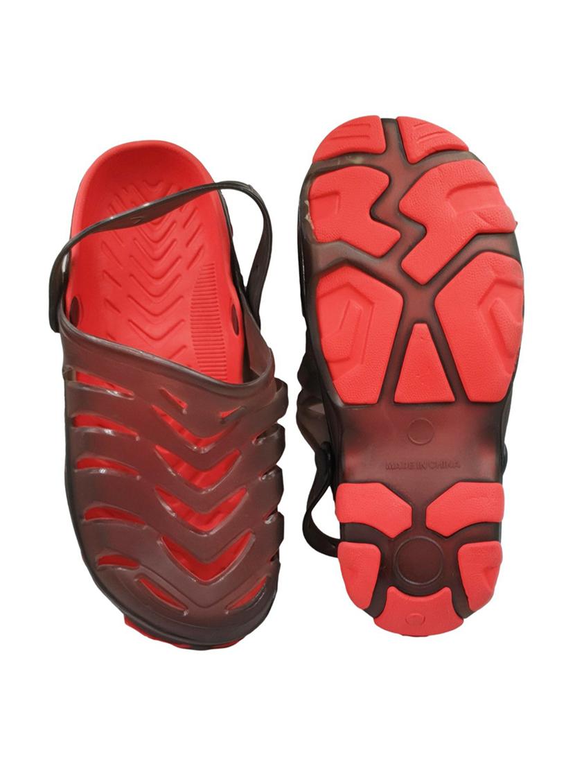 red rubber slip on sandals - 18047868 - Standard Image - 3