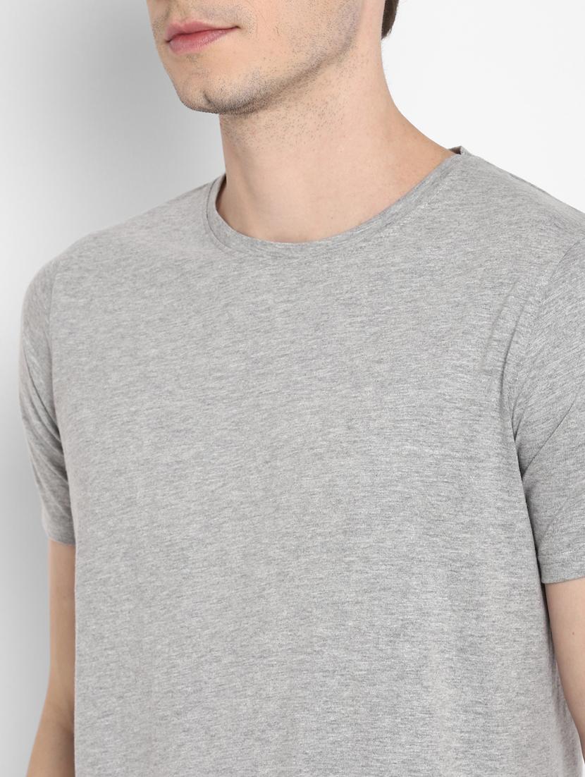 grey solid t-shirt - 18048022 - Standard Image - 5