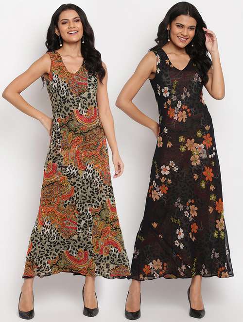 women's fit & flare floral dress - 18048035 -  Standard Image - 0