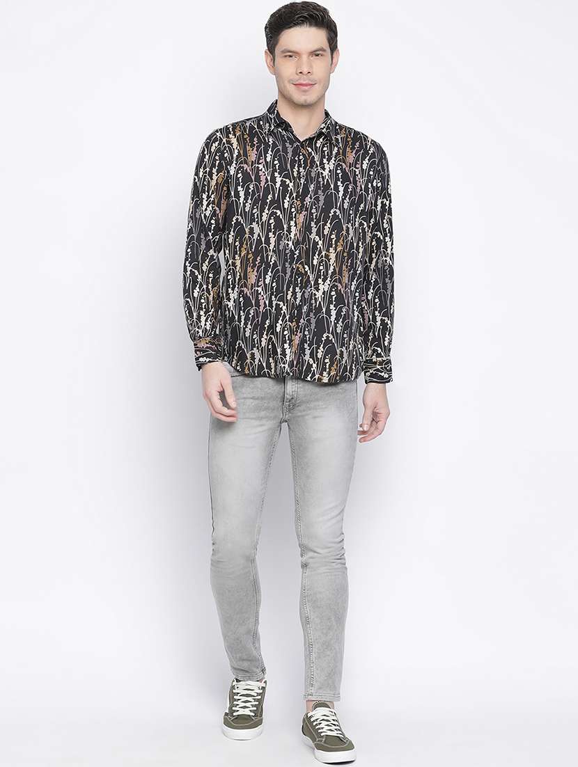 mens leaf print casual shirt - 18048167 -  Standard Image - 3