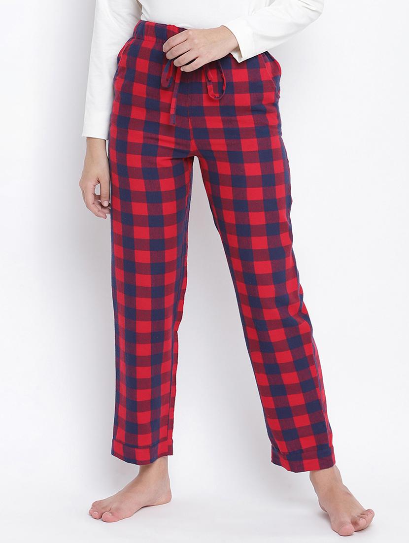 drawstring waist checkered pajama - 18048182 - Zoom Image - 0